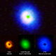 ALMA images of the V883 Orionis disc and some of its constituent elements' spatial distributions.